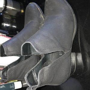 Black cut out booties